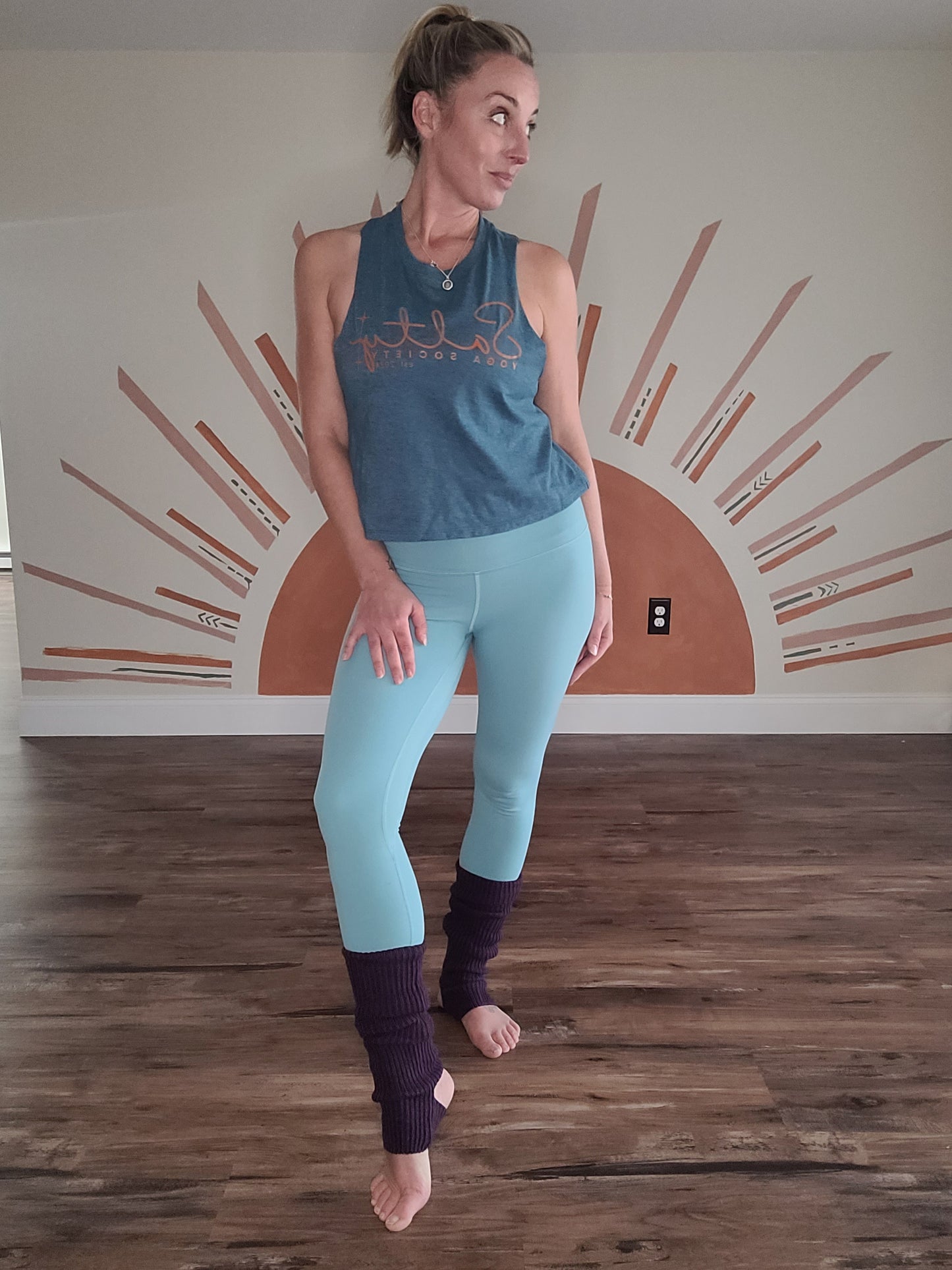 Salty Yoga Society Moon Phase Muscle Tank - Ocean Blue