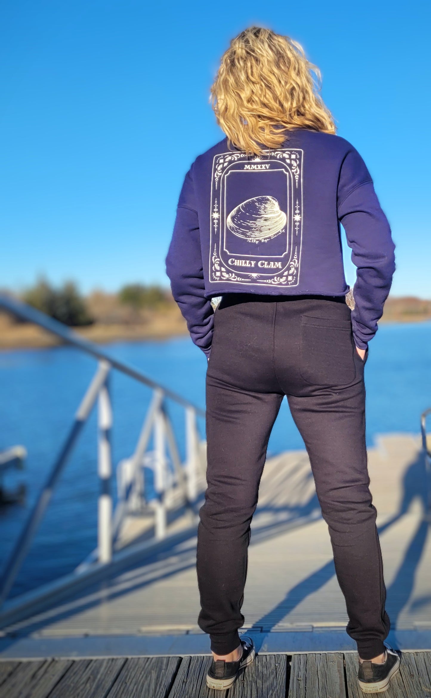 Cropped Sweatshirt - Chilly Clam Unique Loteria Design